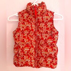 Lands End Floral Spring Puffer Vest